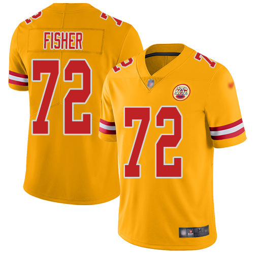 Youth Kansas City Chiefs #72 Fisher Eric Limited Gold Inverted Legend Football Nike NFL Jersey